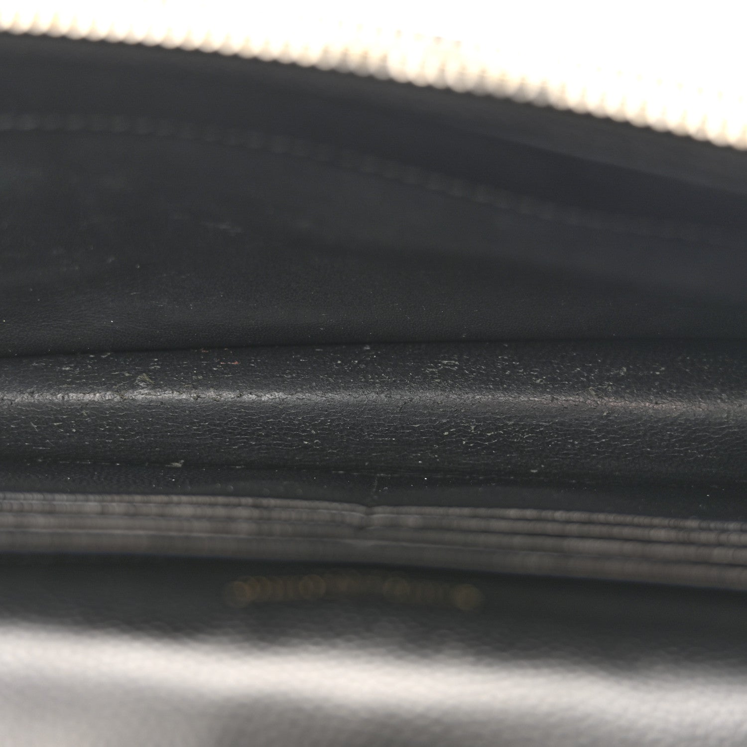 Grain De Poudre Matelasse Chevron Monogram Envelope Chain Wallet Black