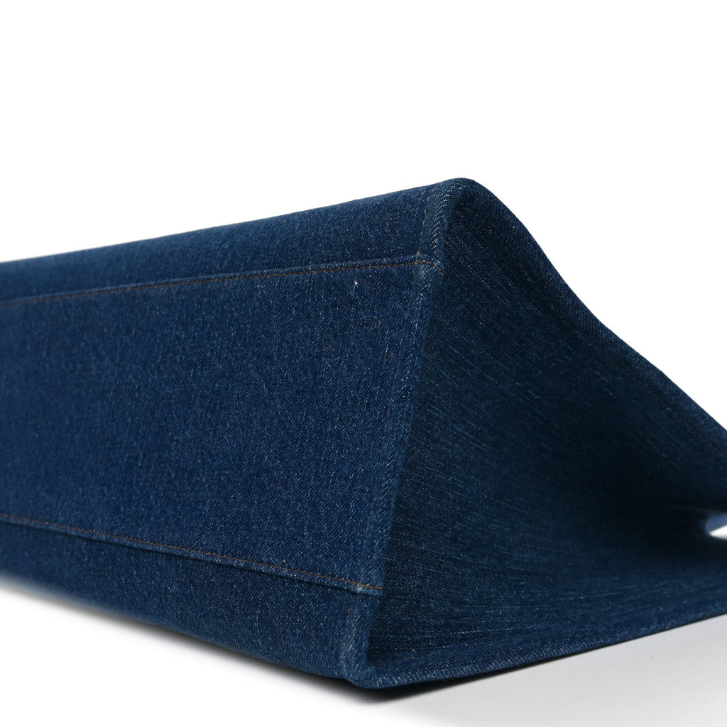 Denim Calfskin La Medusa Tote Bag Blue