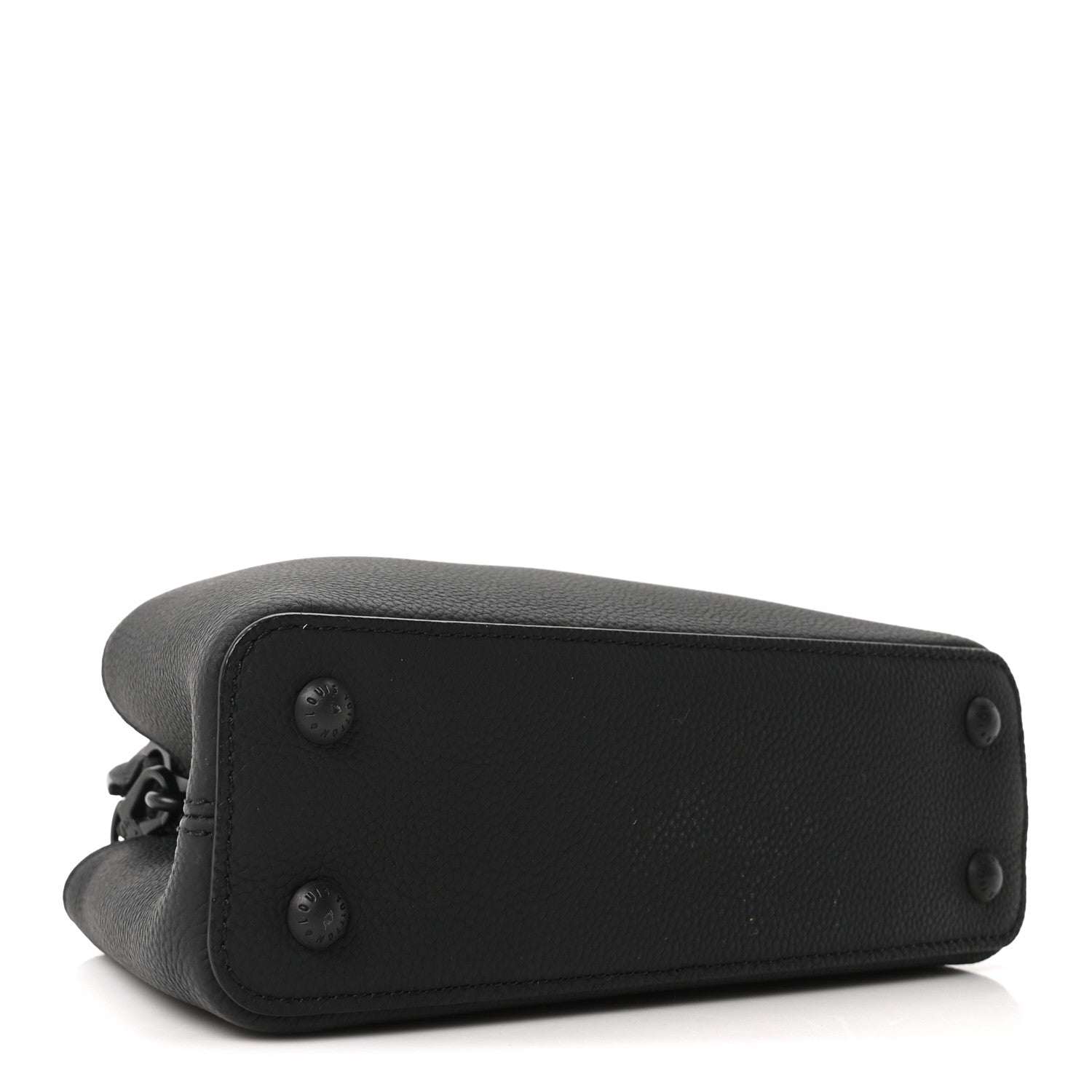 Matte Taurillon Capucines East West Mini All Black