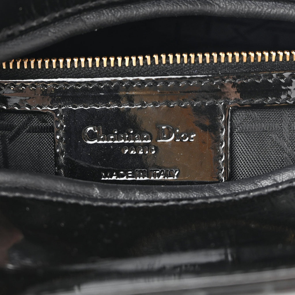 Patent Cannage Large Lady Dior Black