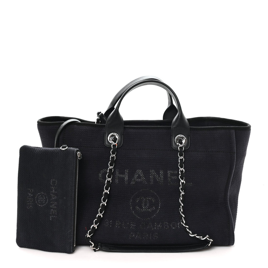 Mixed Fibers Medium Deauville Tote Navy Blue