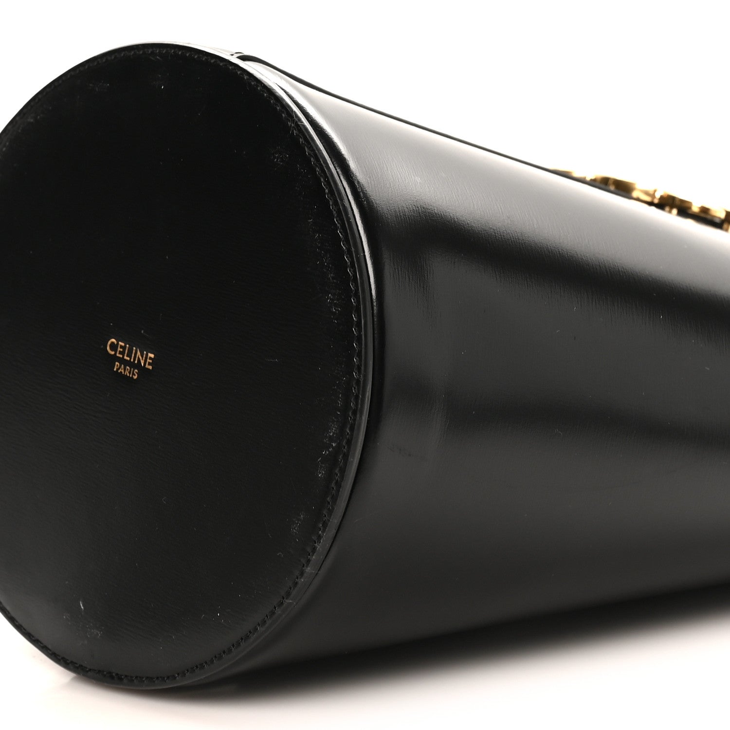 Shiny Calfskin Triomphe Bucket Bag Black