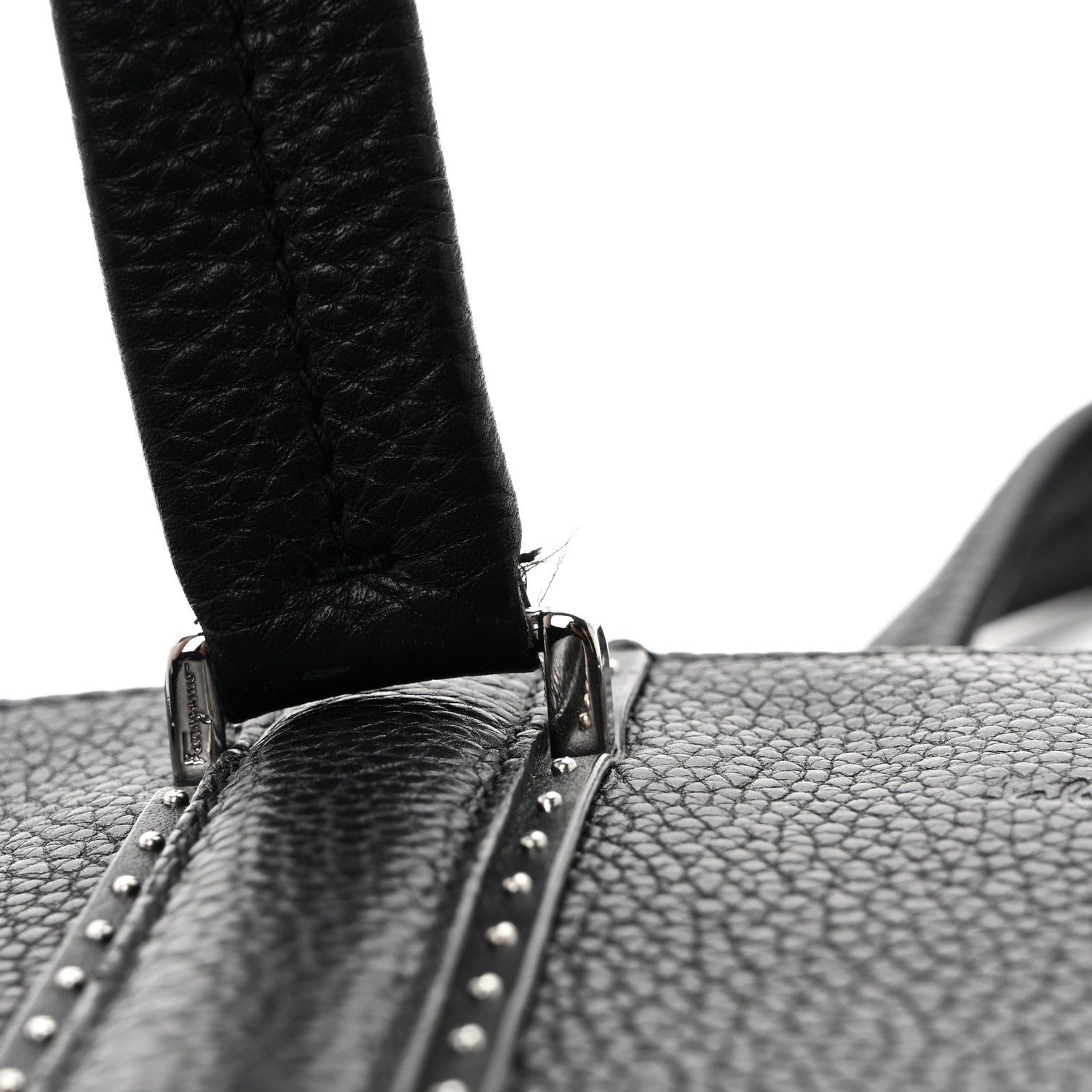 Calfskin Studded Firenze Briefcase Black
