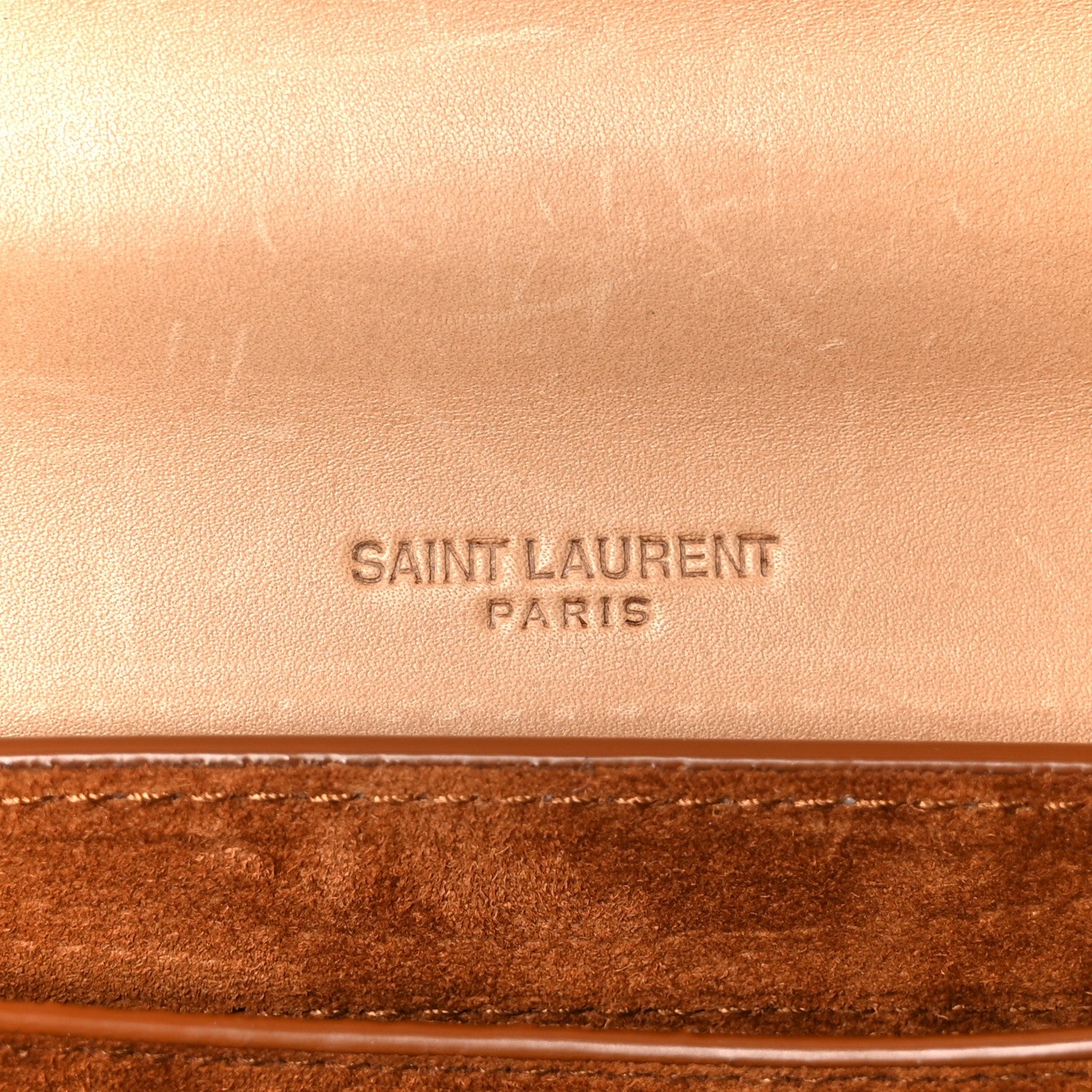 Smooth Vintage Calfskin Small Kaia Satchel Brown Gold