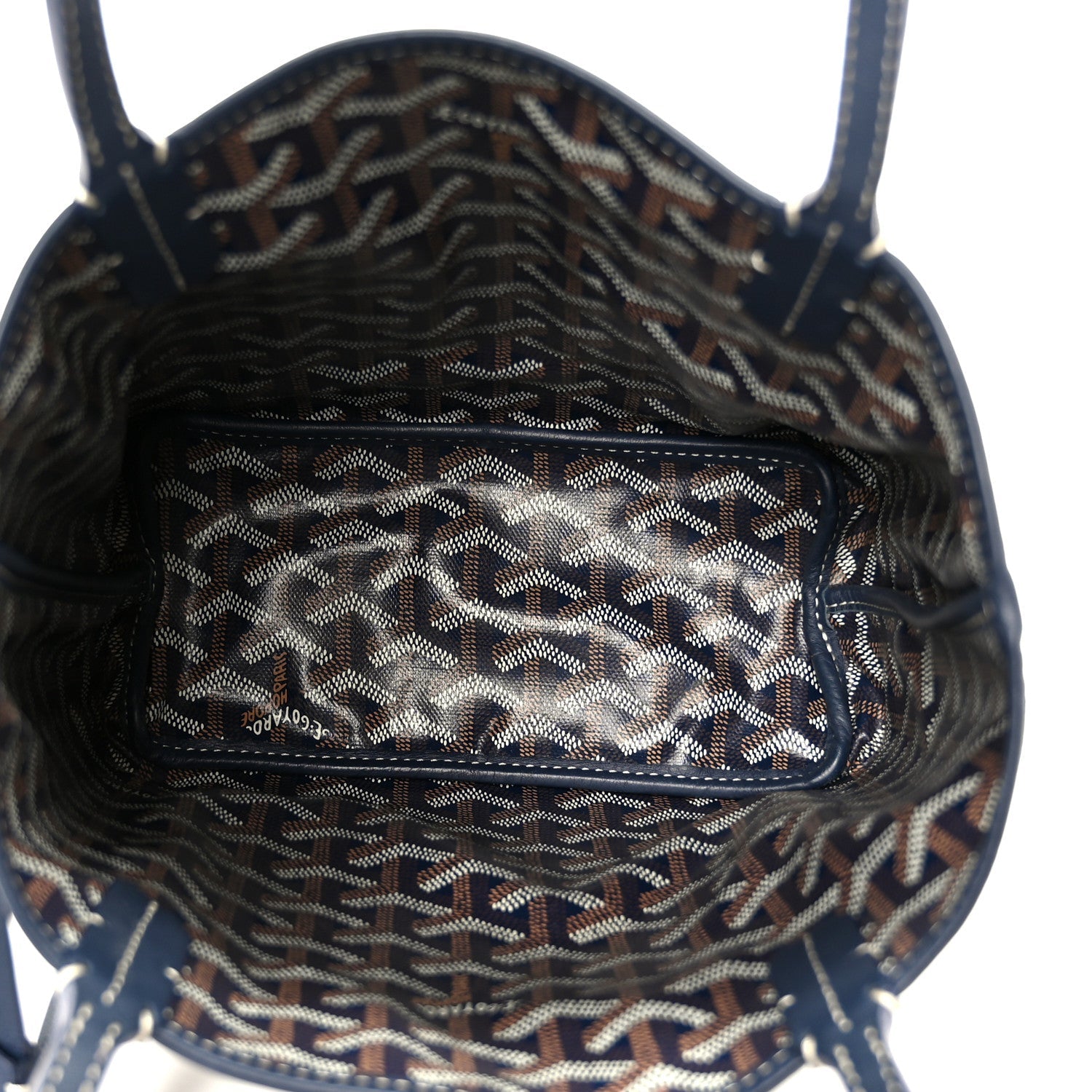 Goyardine Reversible Mini Anjou Navy
