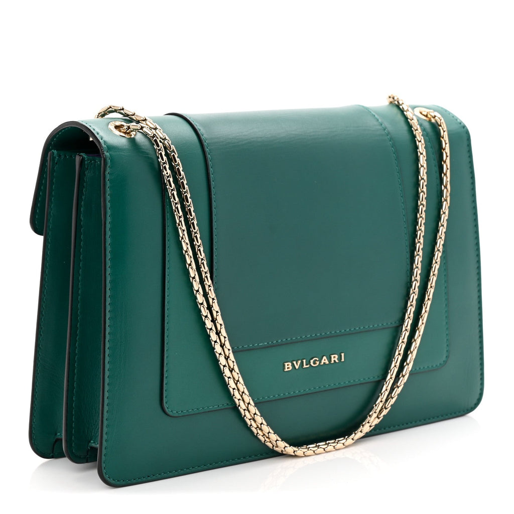 Calfskin Serpenti Forever Shoulder Bag Emerald Green
