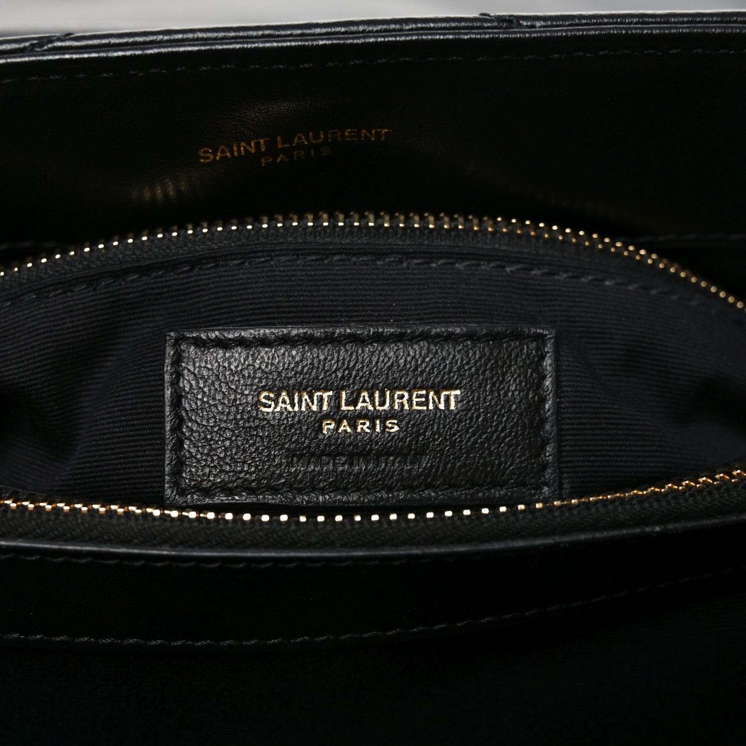 Calfskin Y Quilted Monogram Medium Loulou Chain Satchel Black