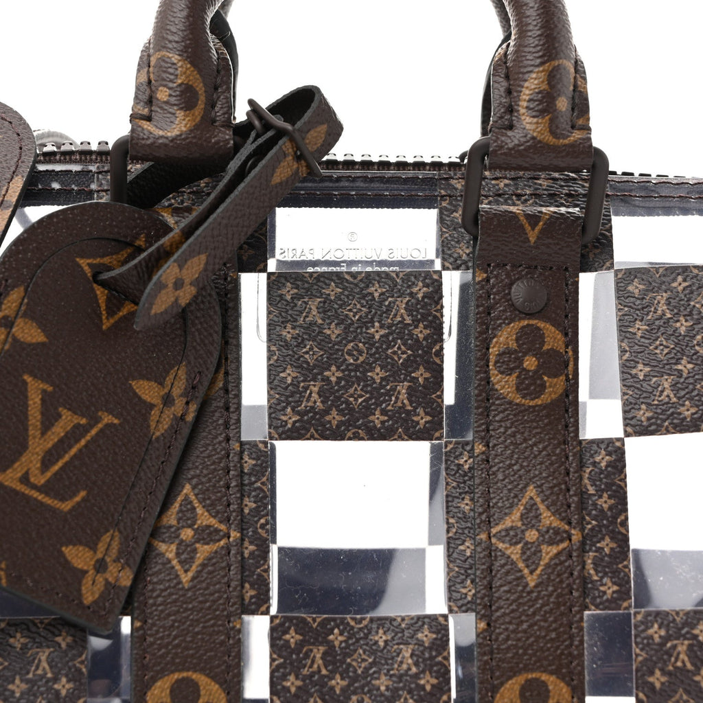 PVC Monogram Chess Keepall Bandouliere 25