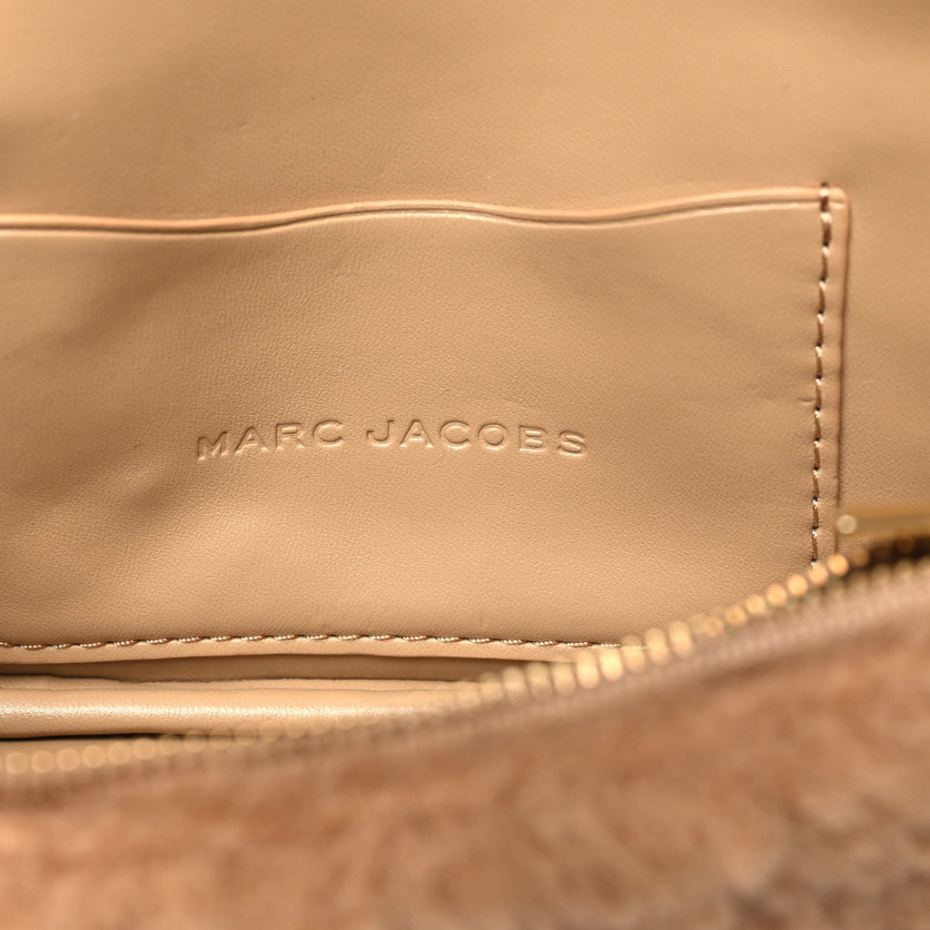 Faux Fur Calfskin Mini The Teddy J Marc Shoulder Bag Camel