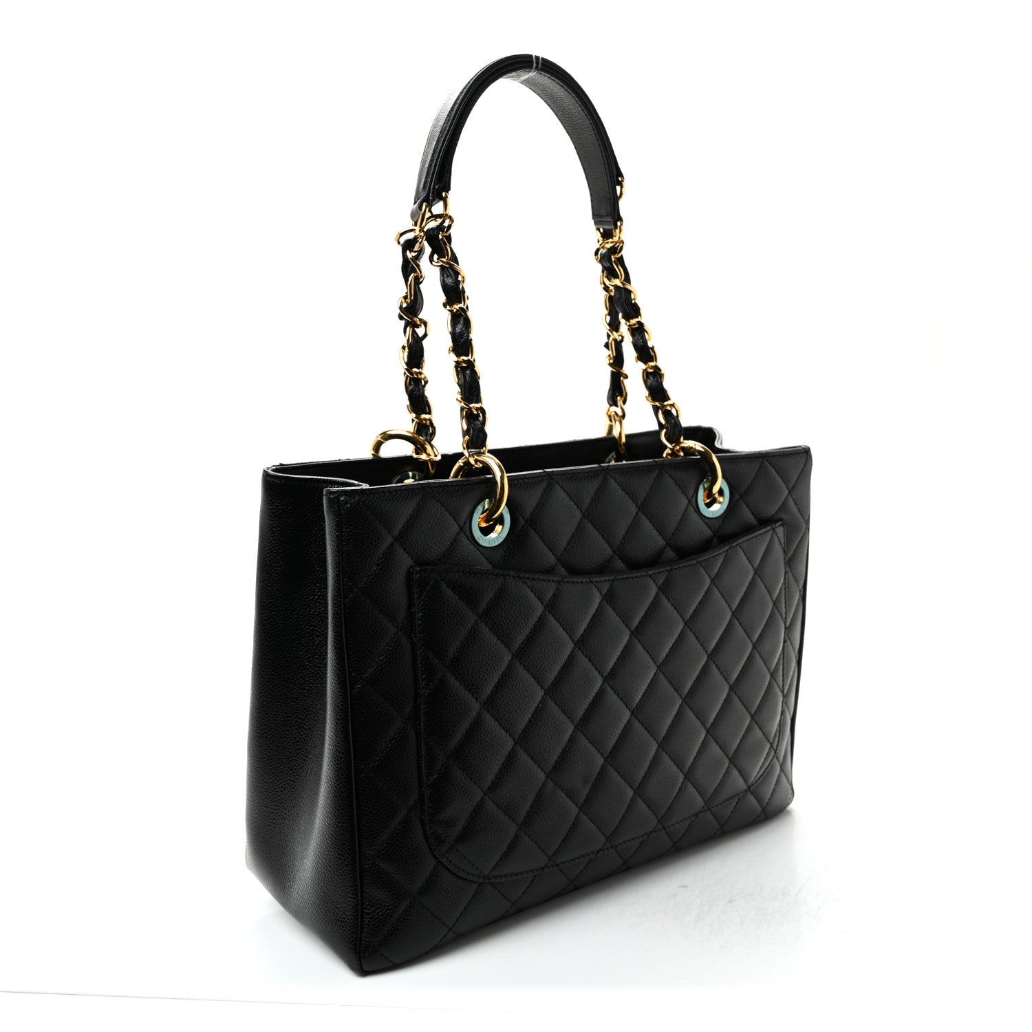 Caviar Quilted Grand Shopping Tote GST Black