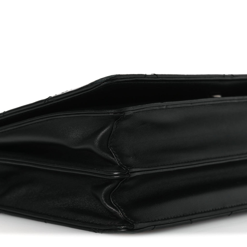 Nappa Triangle Stitched Spectrum Shoulder Bag Black