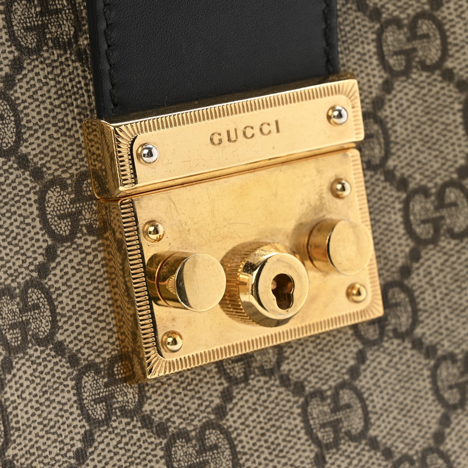 GG Supreme Monogram Small Padlock Tote Black