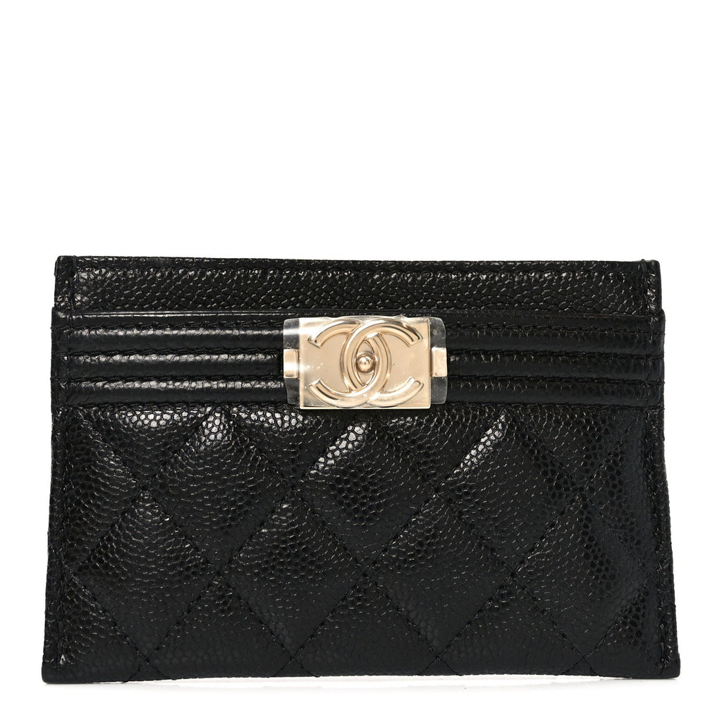 Caviar Quilted Boy  Holder Black