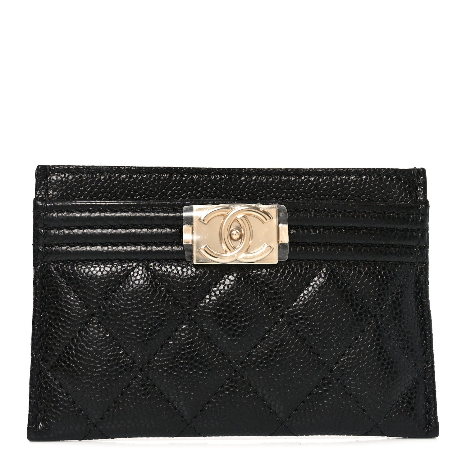 Caviar Quilted Boy  Holder Black