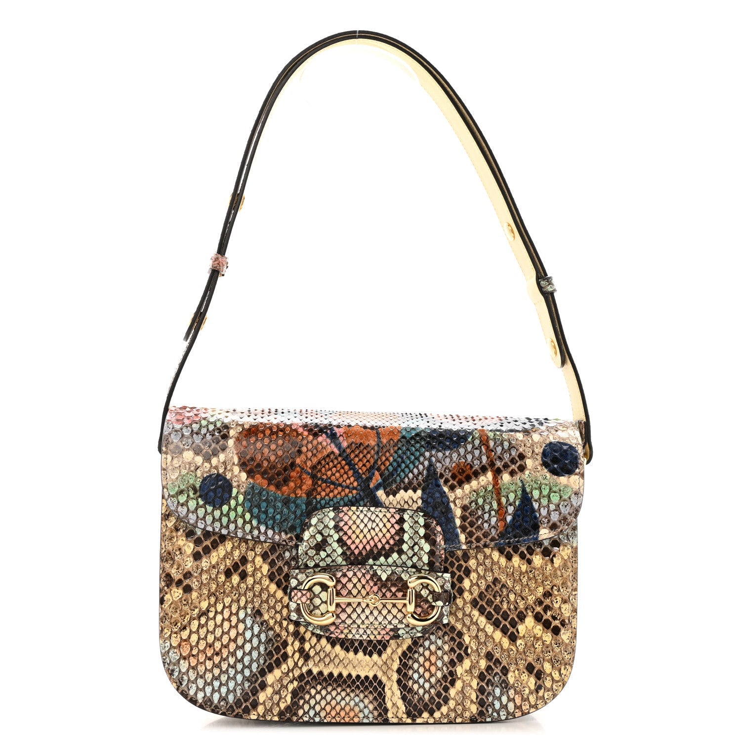 Snakeskin Horsebit 1955 Shoulder Bag Multicolor