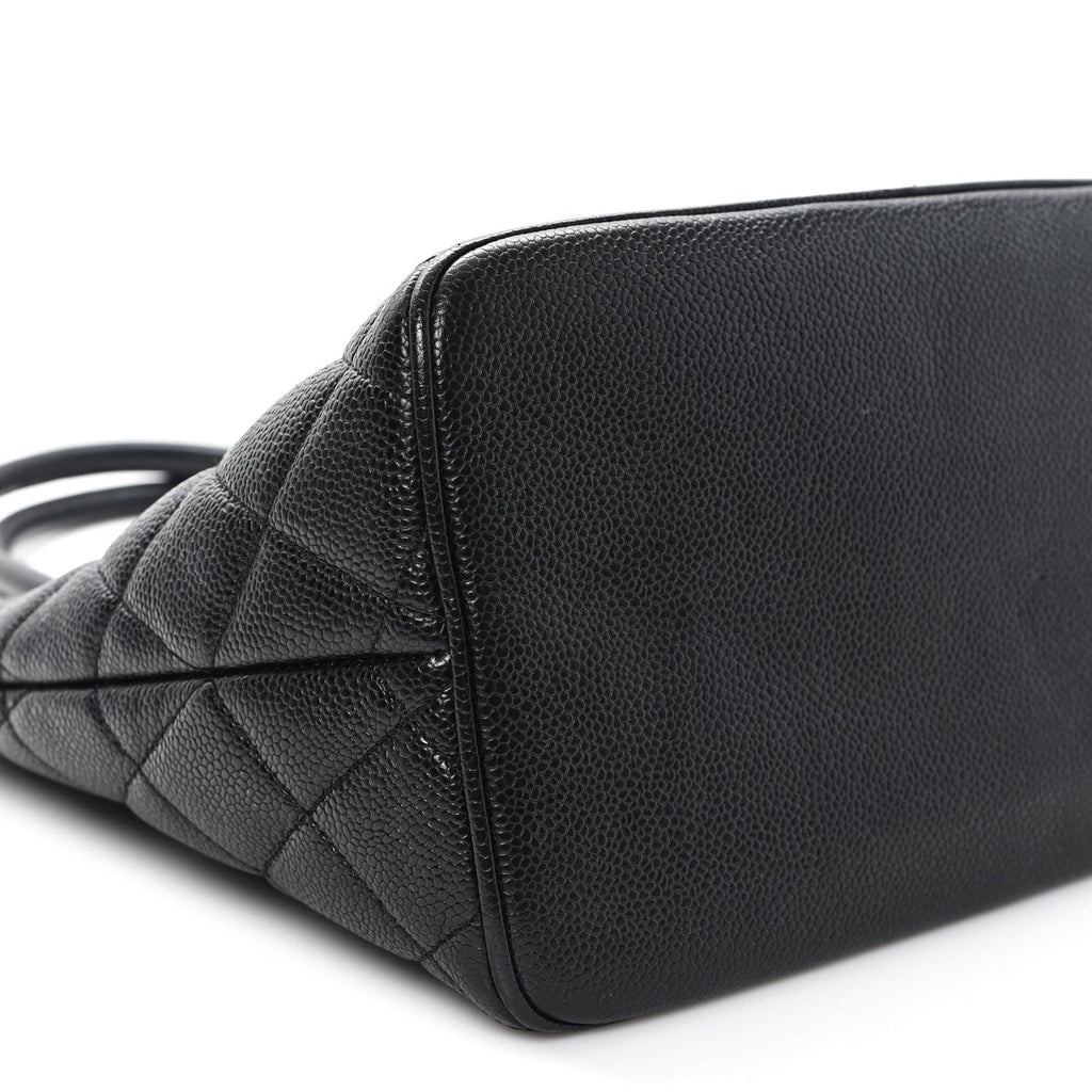 Caviar Quilted Medallion Tote Black