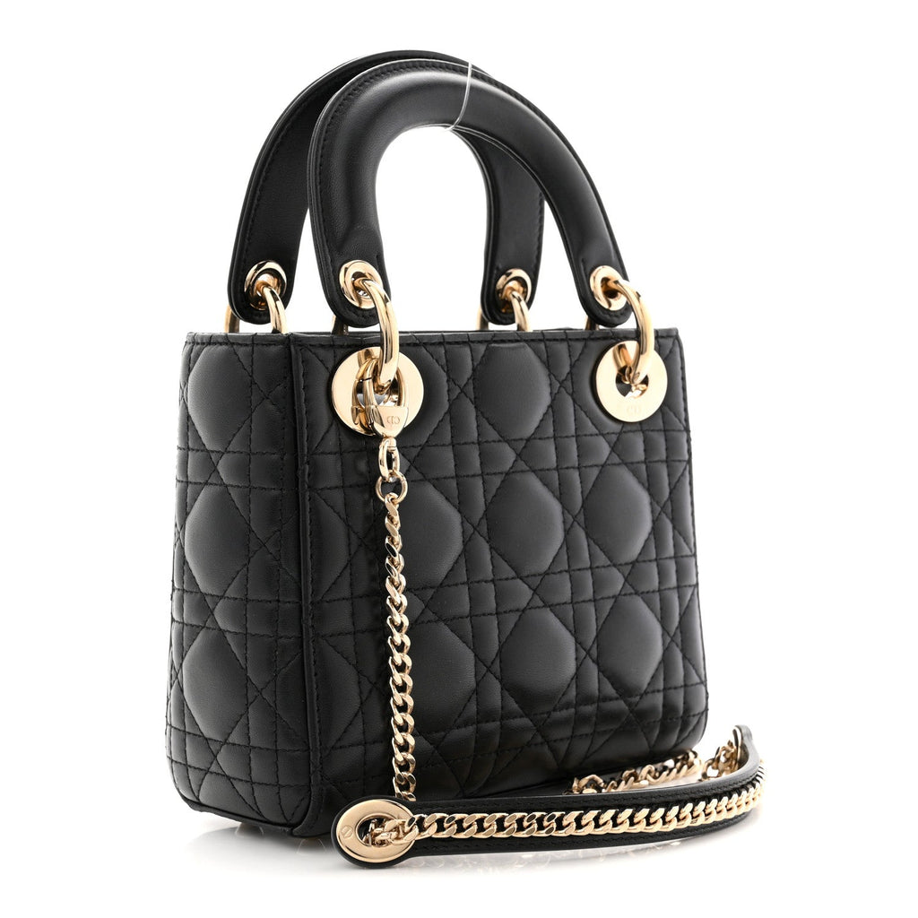 Lambskin Cannage Mini Lady Dior Black