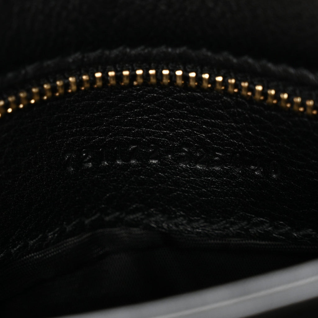Roxy Calfskin Web Medium Studded Blondie Shoulder Flap Bag Black