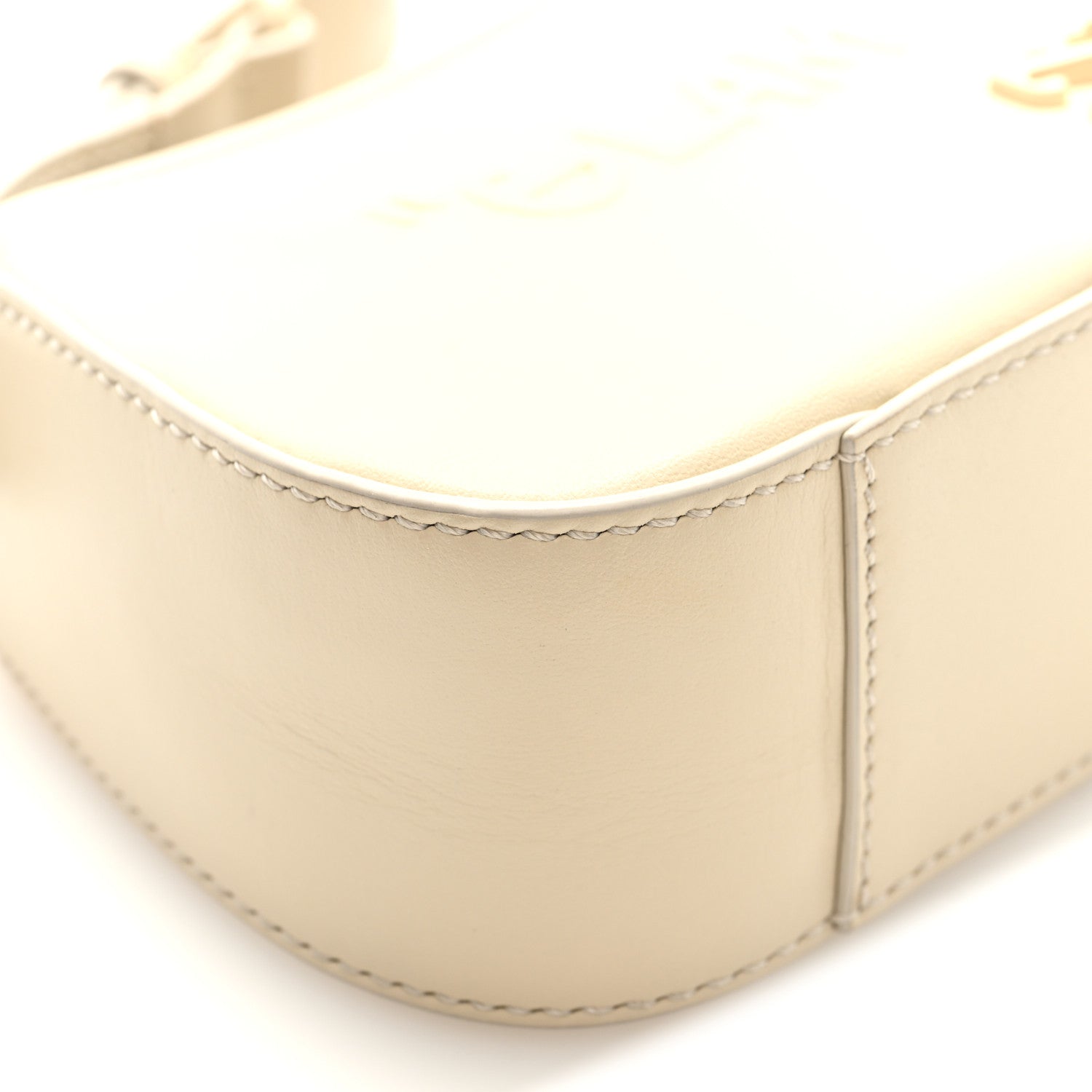 Calfskin 3D Glam Inside Jitney Shoulder Bag Beige
