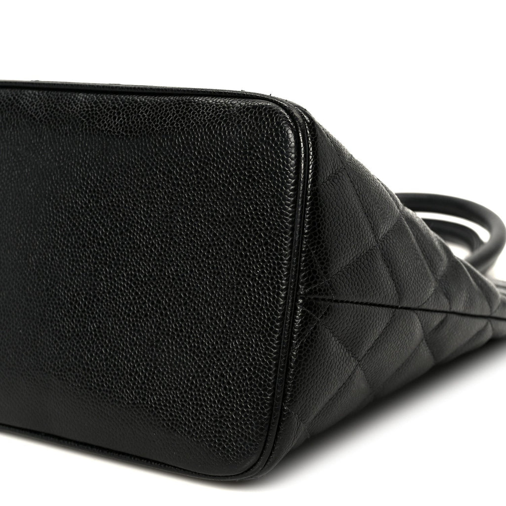 Caviar Quilted Medallion Tote Black