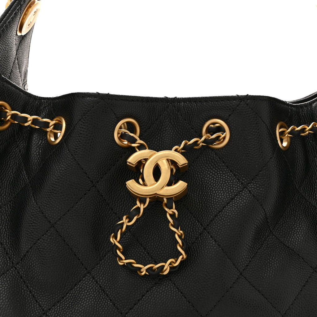 Caviar Quilted Mini Chanel 25 Handbag Black