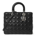 Lambskin Cannage Large Lady Dior Black