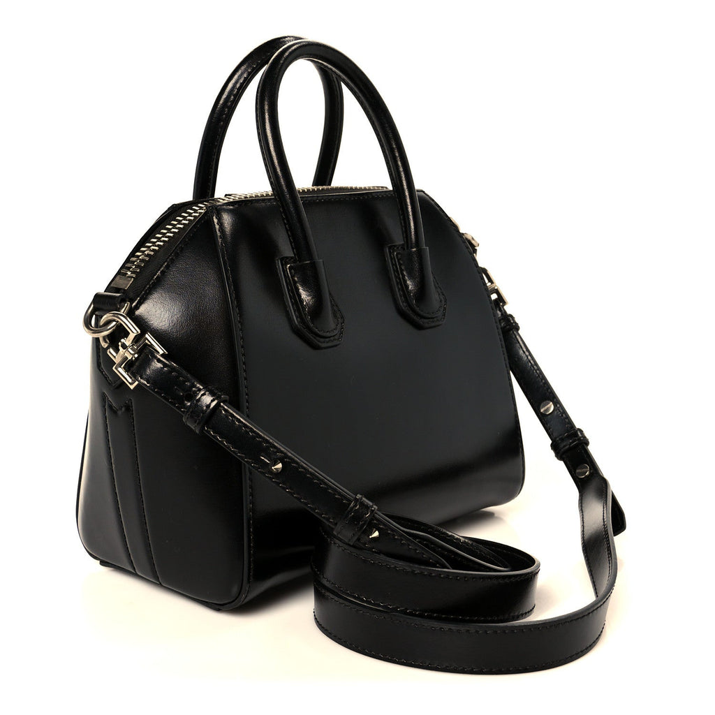 Shiny Lord Calfskin Mini Antigona Black