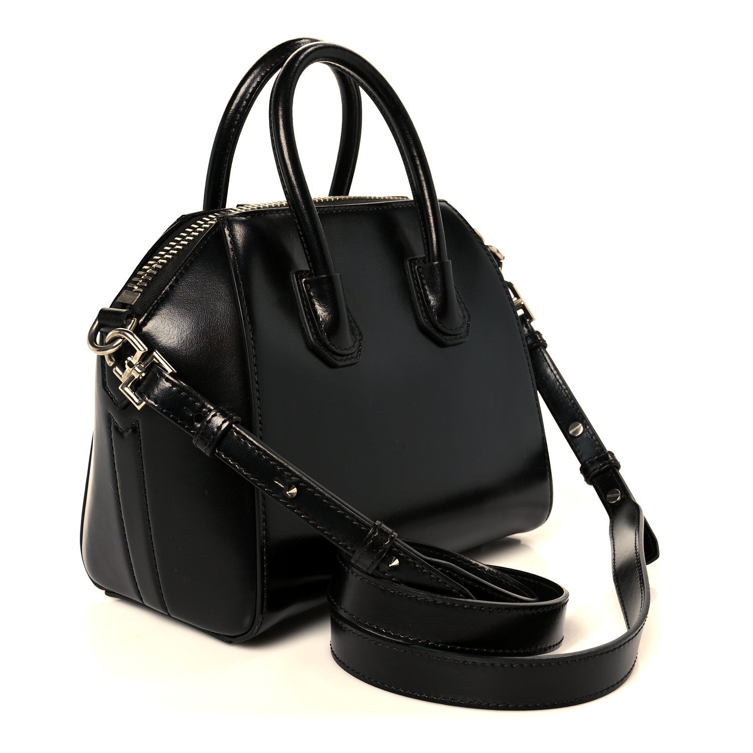 Shiny Lord Calfskin Mini Antigona Black