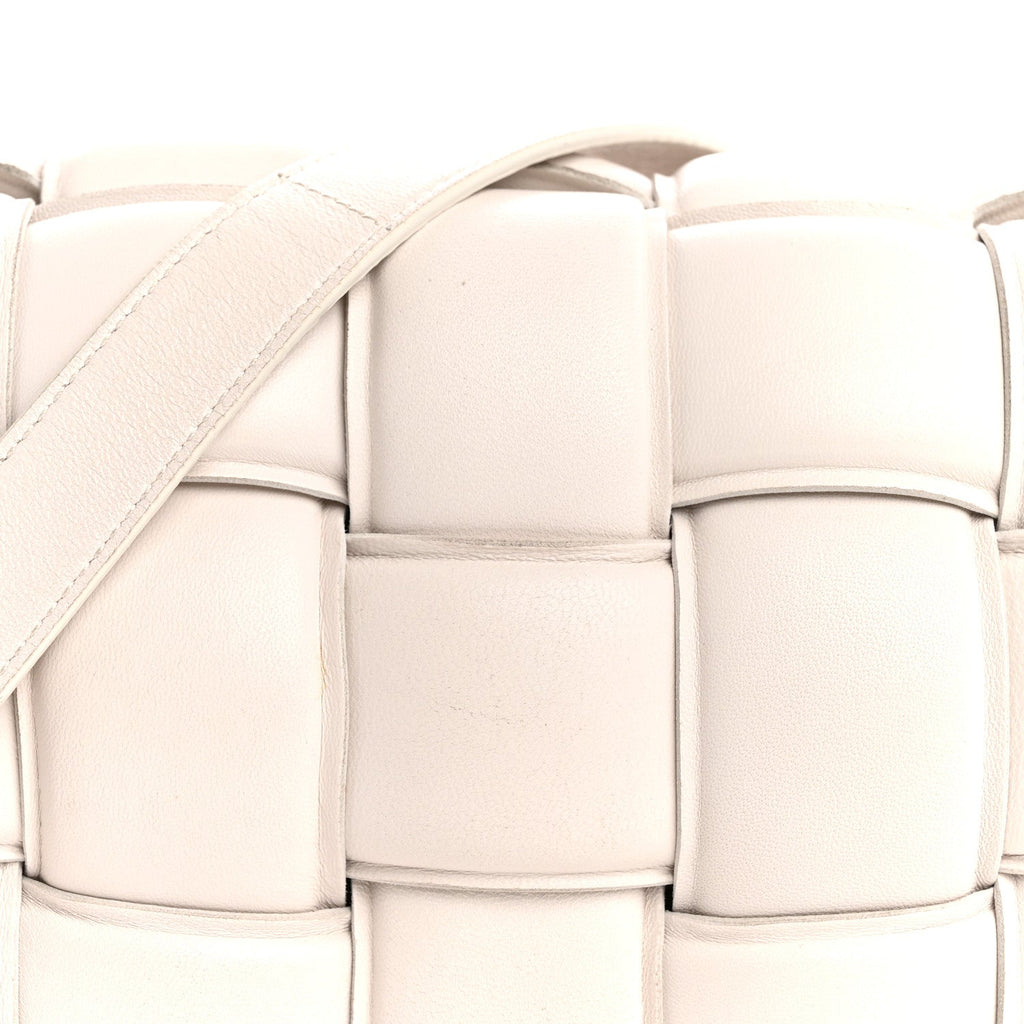 Nappa Maxi Intreccio Padded Cassette Crossbody Bag Chalk