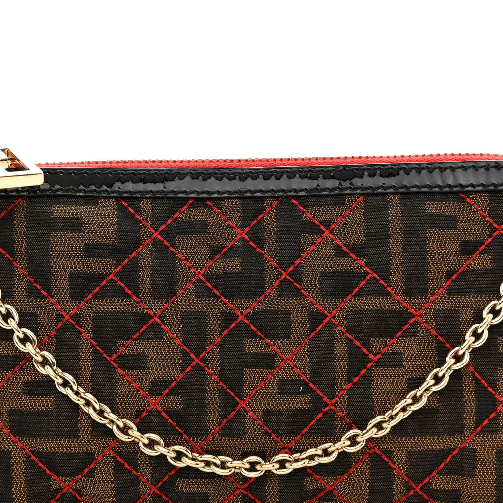 Zucca Quilted Pochette Tobacco Red