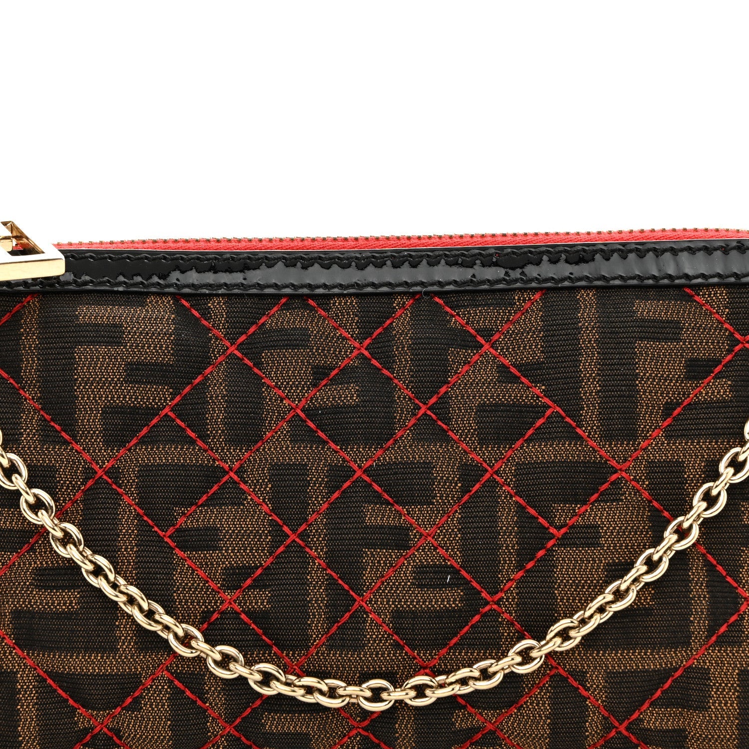 Zucca Quilted Pochette Tobacco Red