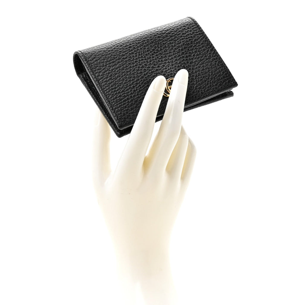 Pebbled Calfskin GG Marmont  Case Black