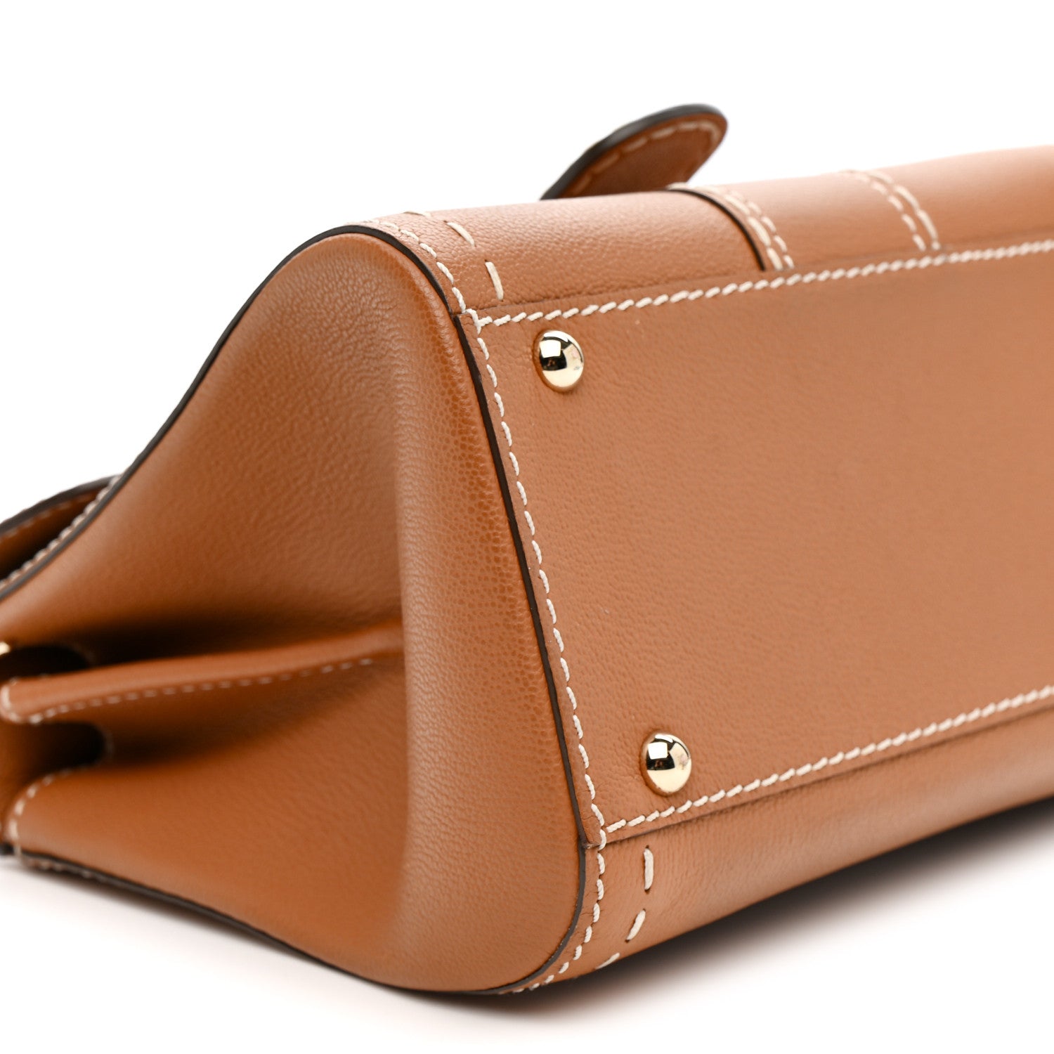 Grained Rodeo Calfskin Surpique Mini Brillant Satchel Vegetal Ivory