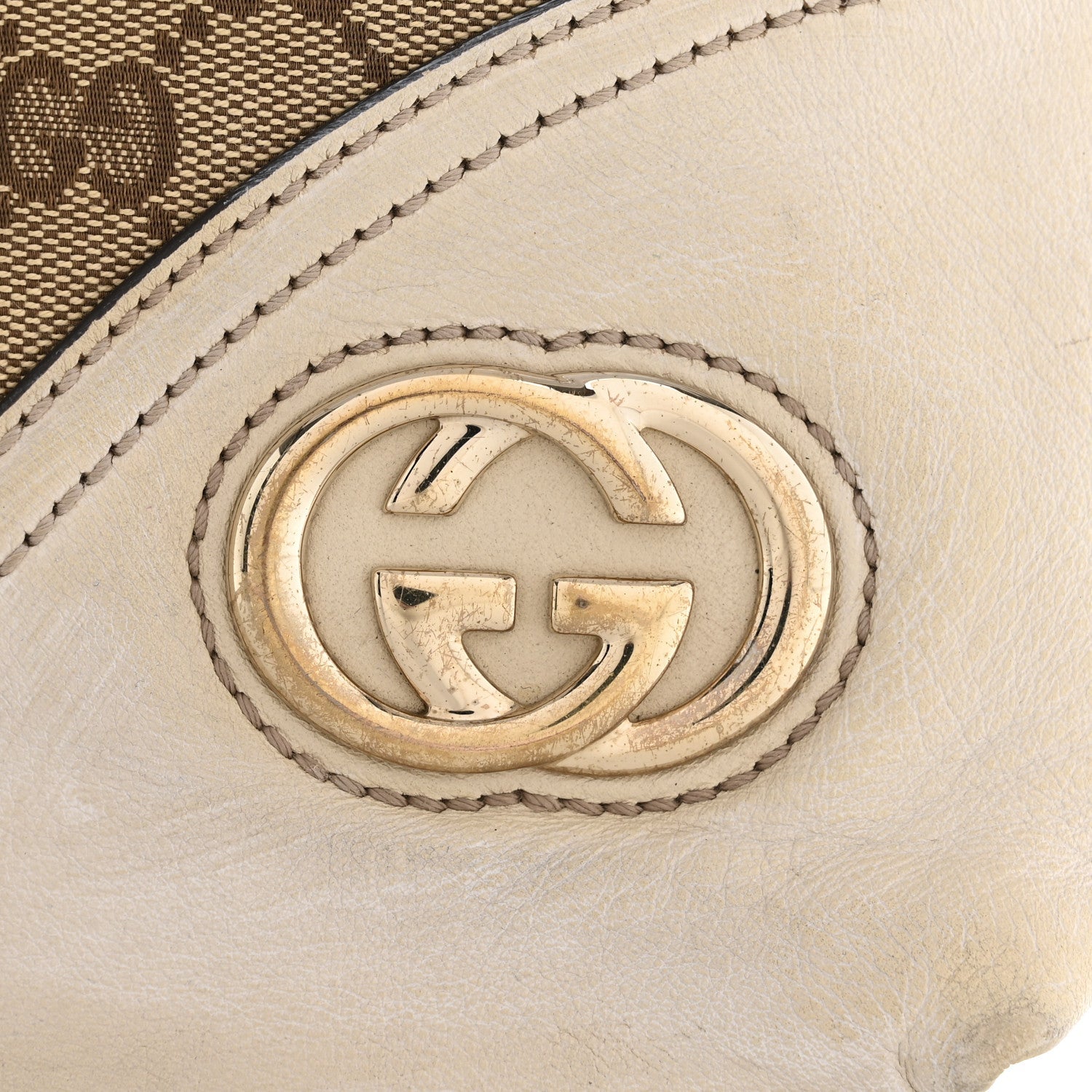 Monogram Medium New Britt Hobo Tote Off White