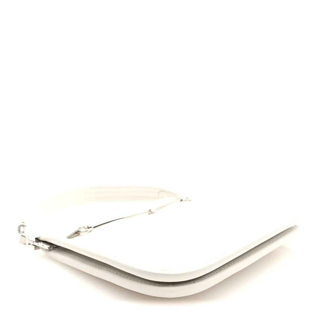 Calfskin Horsebit Slim Shoulder Bag White