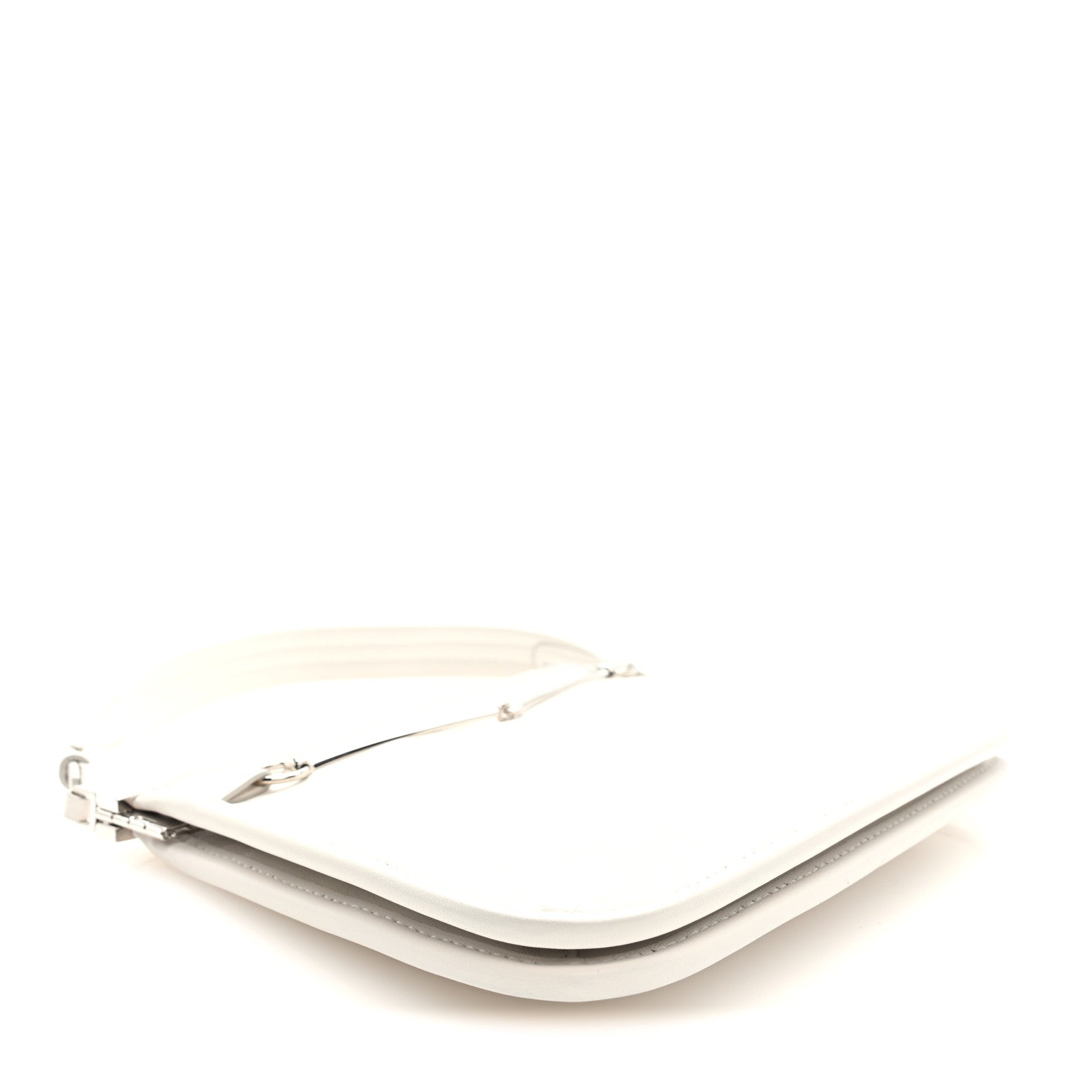 Calfskin Horsebit Slim Shoulder Bag White