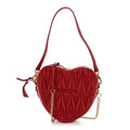 Nappa Matelasse Heart Shoulder Bag Fuoco