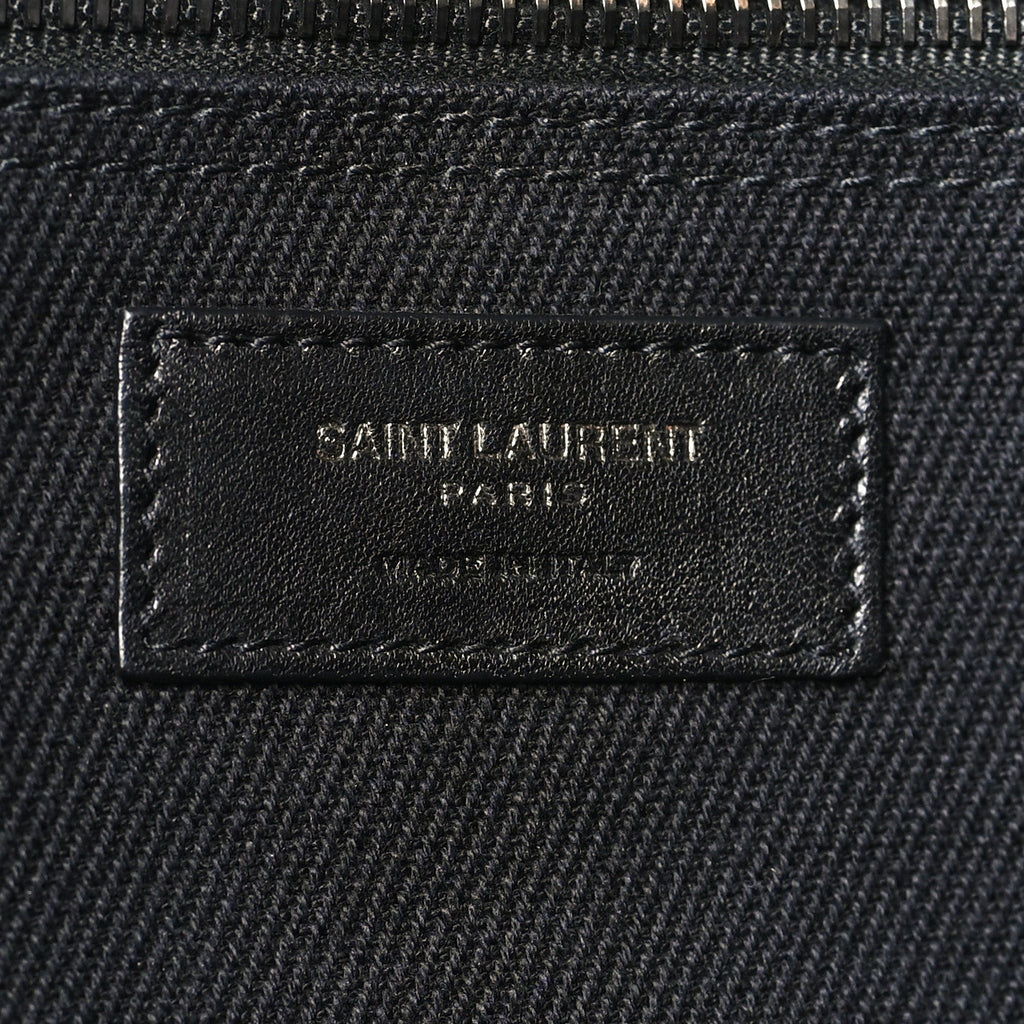 Linen Calfskin Rive Gauche Tote Black