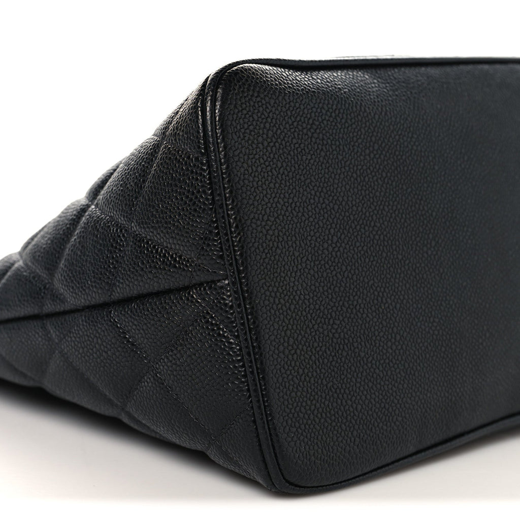 Caviar Quilted Medallion Tote Black