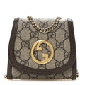 GG Supreme Monogram Textured Dollar Calfskin Blondie Chain Wallet Beige Ebony New Acero