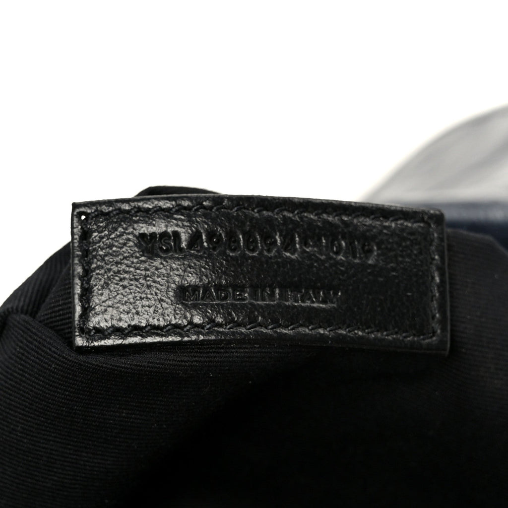 Crinkled Calfskin Matelasse Monogram Medium Niki Chain Satchel Deep Marine