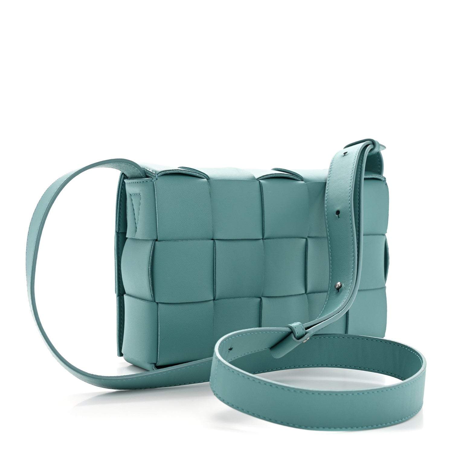 Lambskin Maxi Intreccio Cassette Crossbody Bag Linloleum