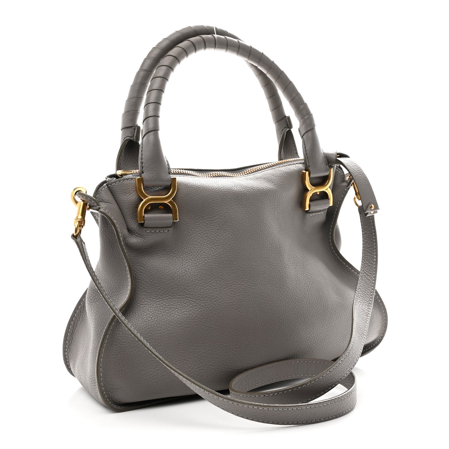 Calfskin Medium Marcie Satchel Cashmere Grey