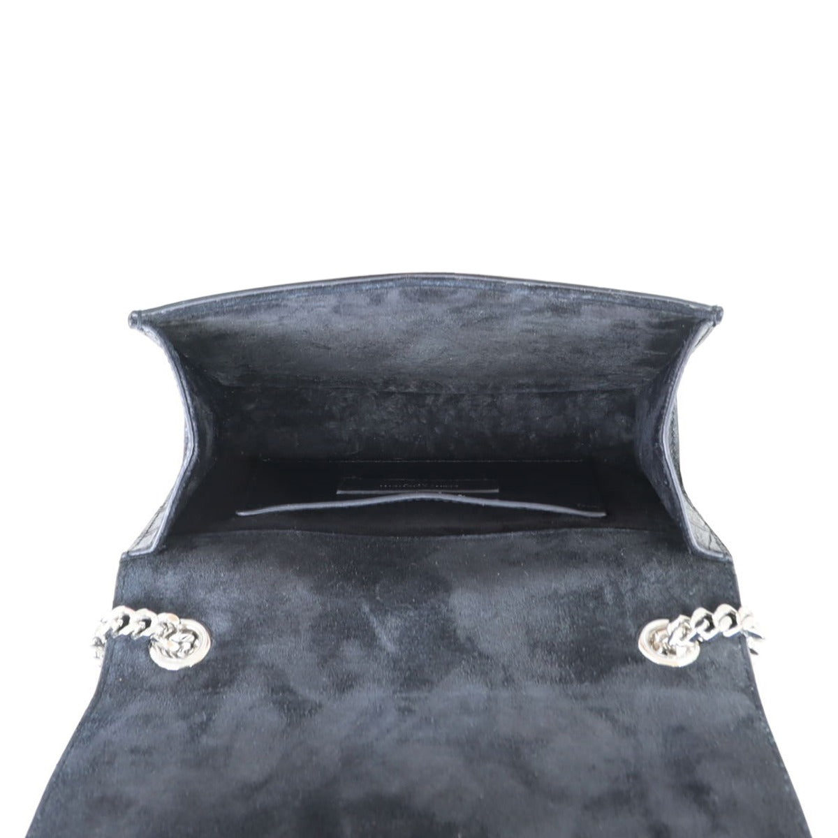 Saint Laurent Kate Tassel Chain Bag Original Small Croc-Embossed