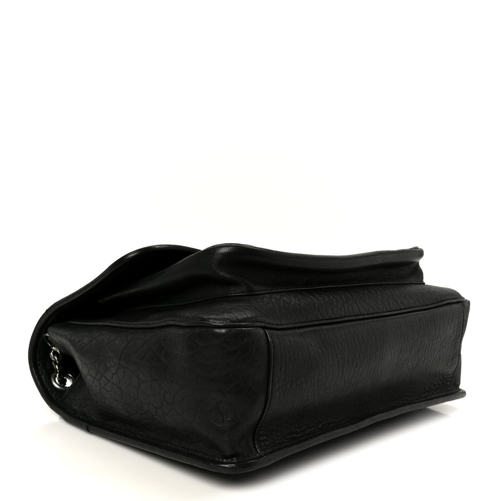 Grained Lambskin Monogram Large Niki Chain Satchel Black