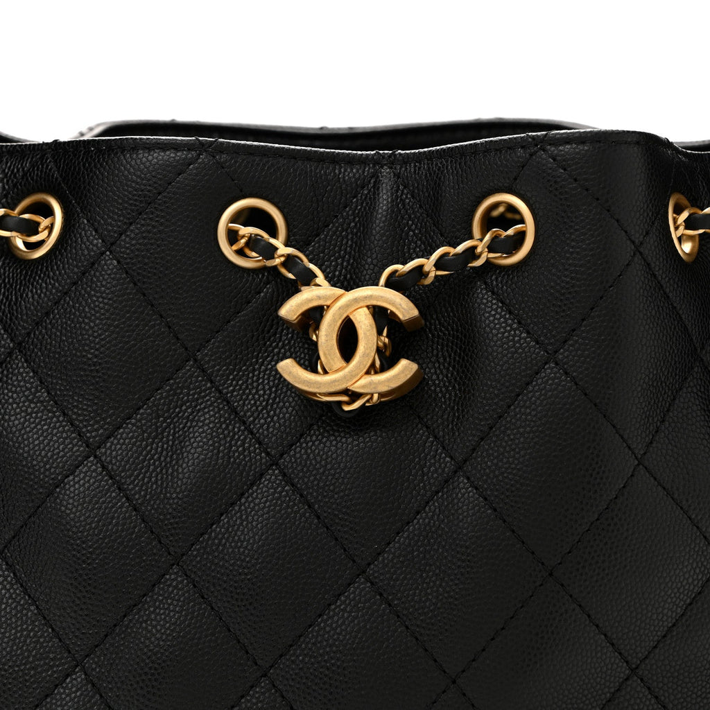 Caviar Quilted Small Chanel 25 Handbag Black