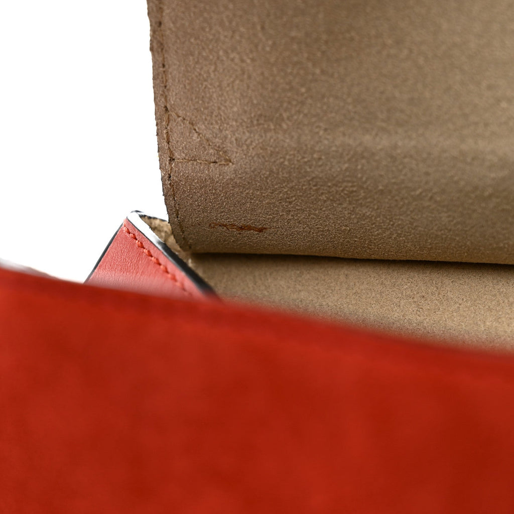 Suede Smooth Calfskin Drew Shoulder Bag Poppy