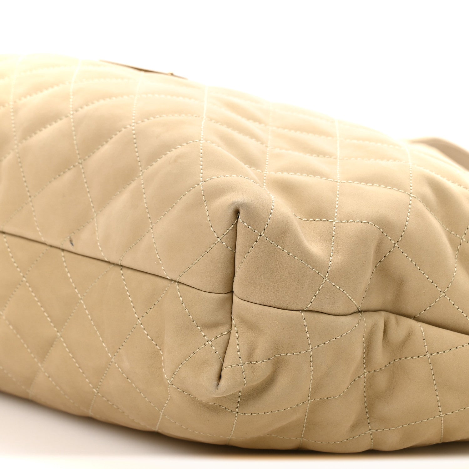 Nubuck Suede Quilted Maxi Icare Shopping Tote Safari Beige