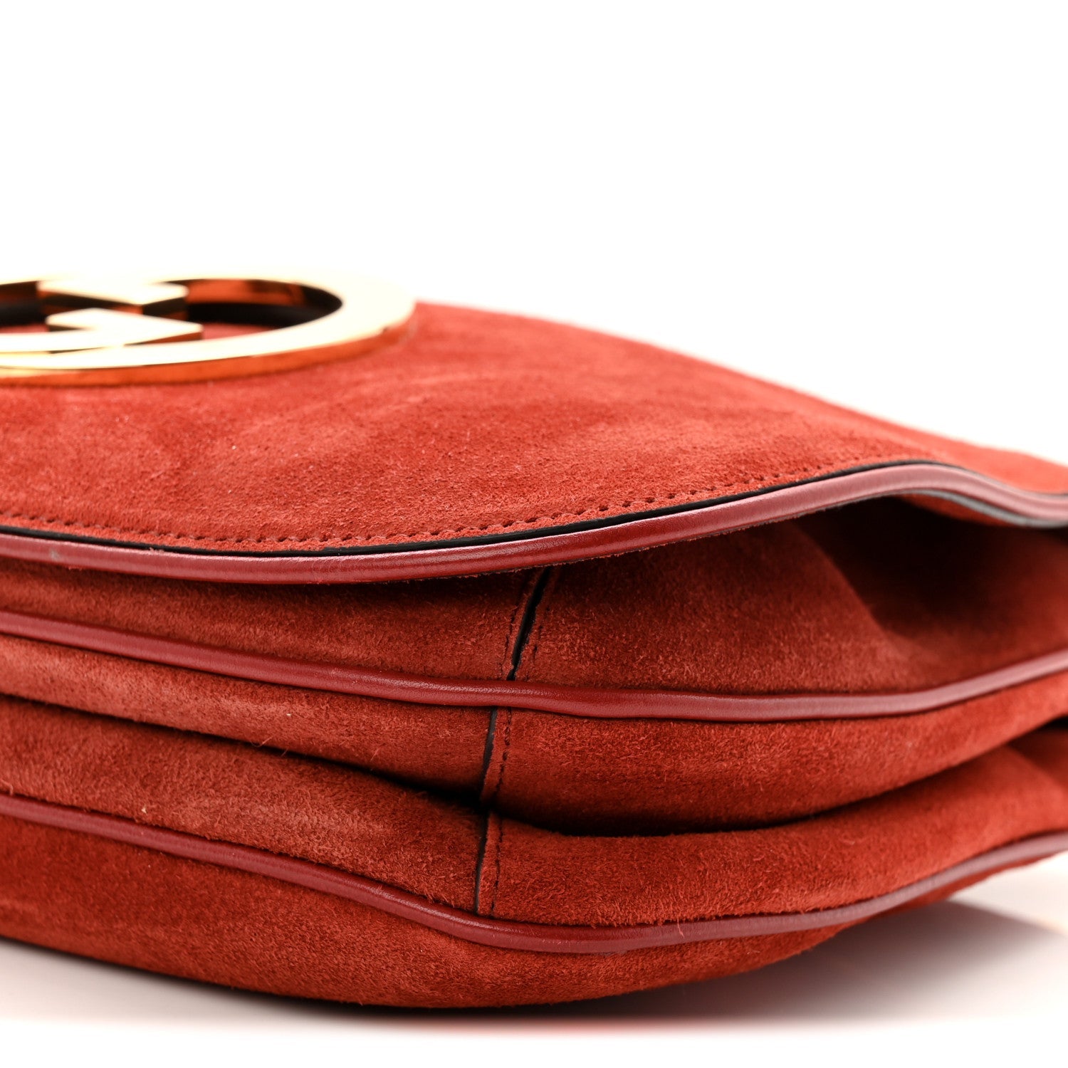 Suede Talco Roxy Calfskin Web Medium Blondie Shoulder Flap Bag Blondie Red
