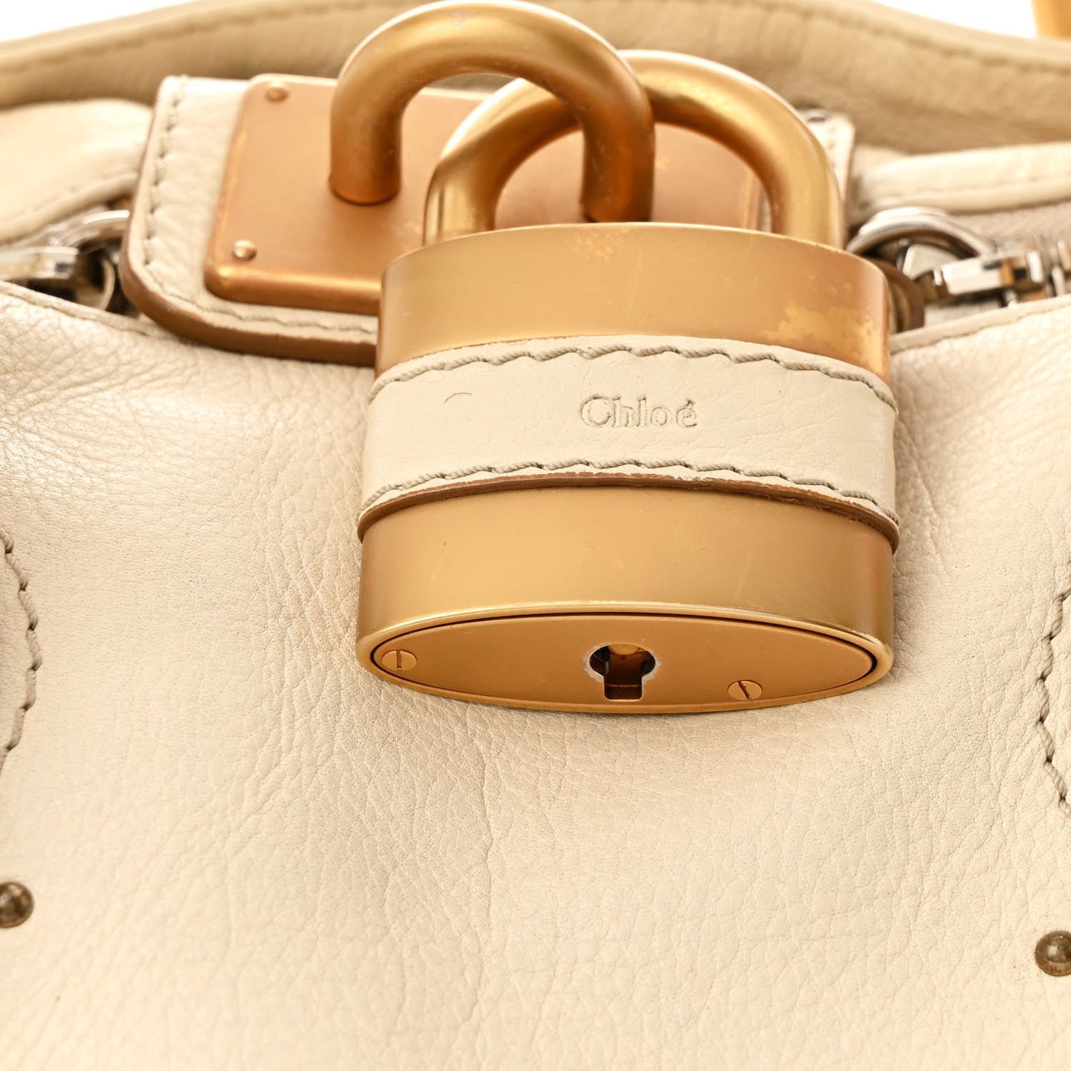 Calfskin Medium Paddington Satchel Ivory